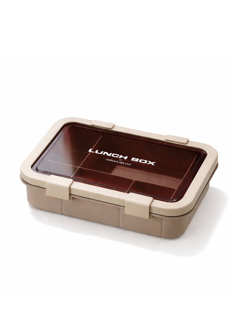 1-Layer Bento Lunch Box 1500ml – Insulated PP Plastic & Silicone Leakproof Kids & Adult Lunch Box Portable Stackable Reusable Tiffin with Compartments & Cutlery